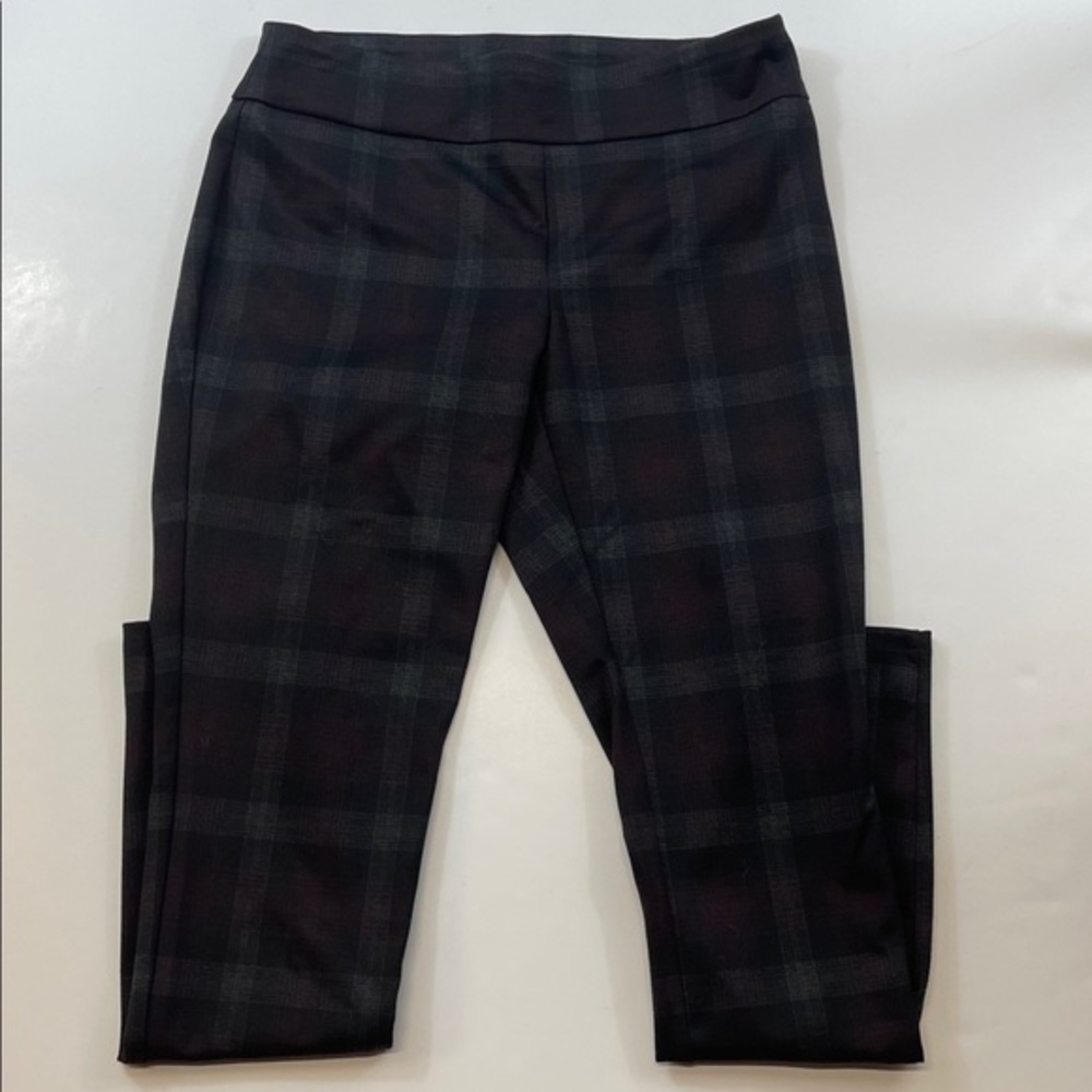 Calvin Klein Womens Black Maroon Gray Pull On Skinny Pants Sz SP